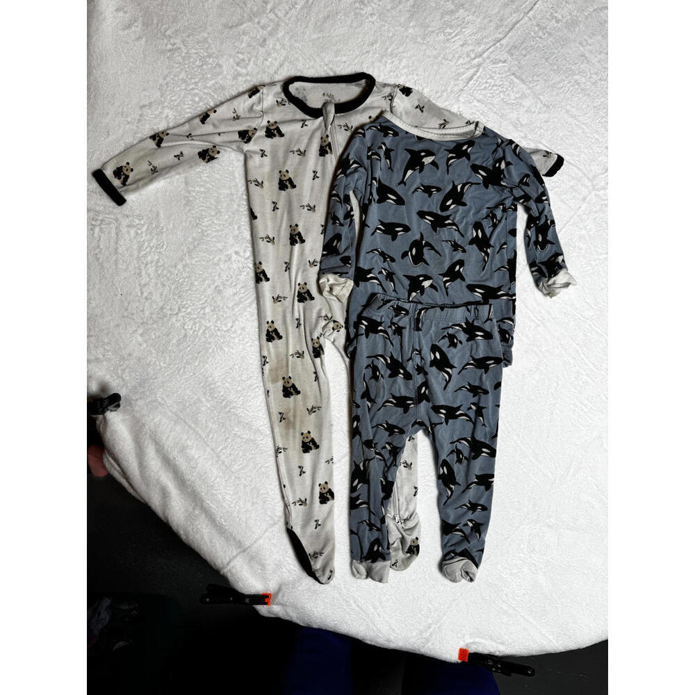 Bamboo Pajama Bundle 12–16M Kyte Baby & Sweet Bamboo – Whales, Orcas, Pandas